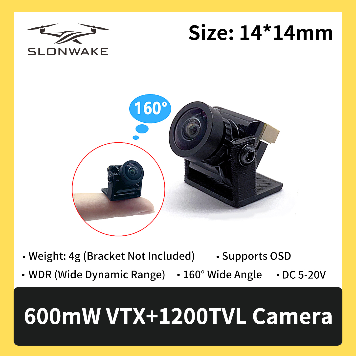SLONWAKE 5.8G 600mW 7-24V FPV  - Fpv Drone Camera recension och pris