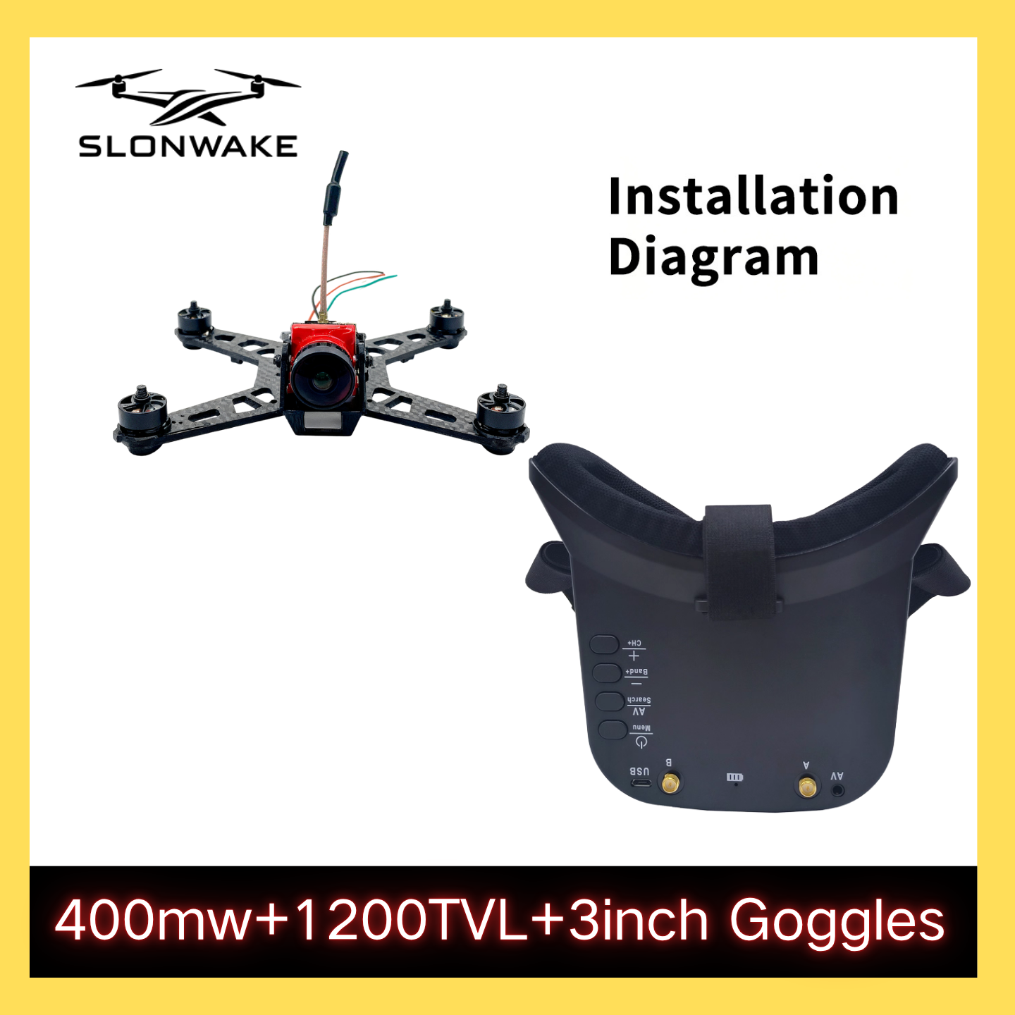 SLONWAKE 5.8G 48CH FPV 400mw V - Fpv Drone Camera recension och pris