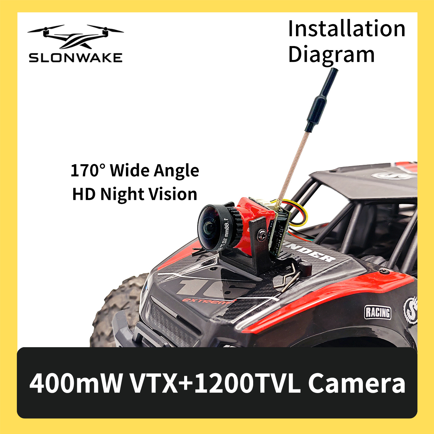 SLONWAKE 5.8G 48CH FPV 400mw V - Fpv Drone Camera recension och pris