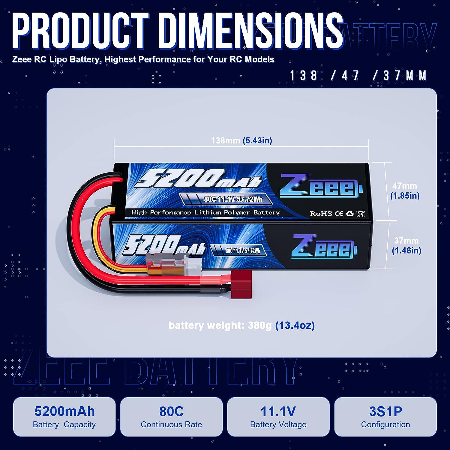 1/2pcs Zeee 3S 5200mAh Lipo Ba - Fpv Drone Bag recension och pris