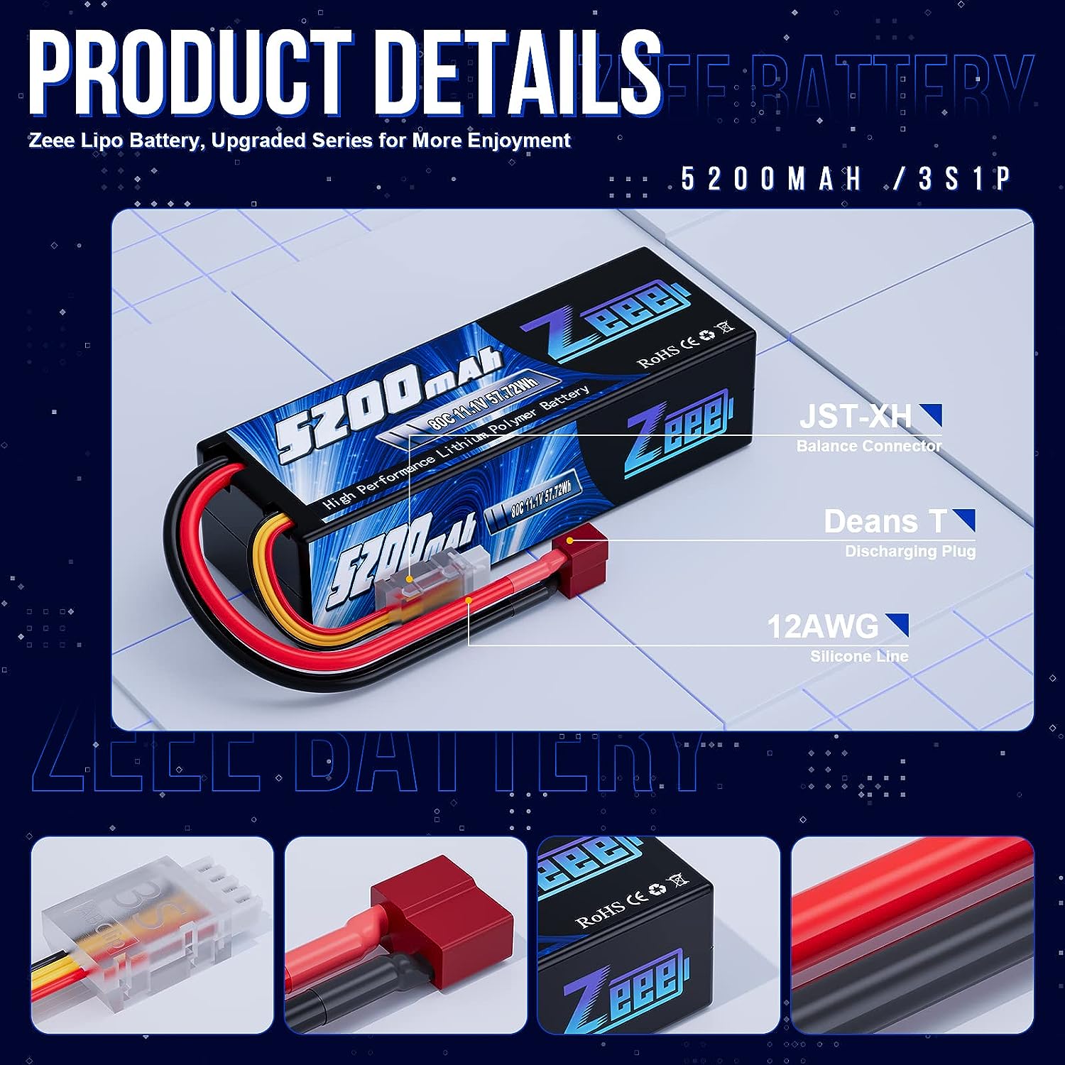 1/2pcs Zeee 3S 5200mAh Lipo Ba - Fpv Drone Bag recension och pris